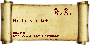 Willi Kristóf névjegykártya