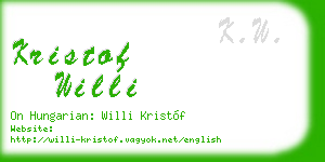 kristof willi business card